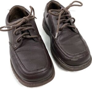 Childrens Place Dress Shoes Uniform Lace Up Brown Oxford Toddler Boys Sz 12